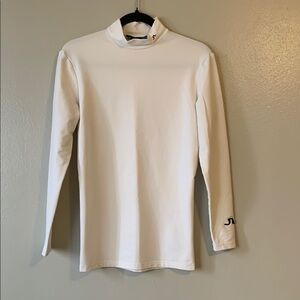 J. Lindeberg Sports Women’s Mock Neck SOFT COMPRESSION Golf Shirt Size M Cream